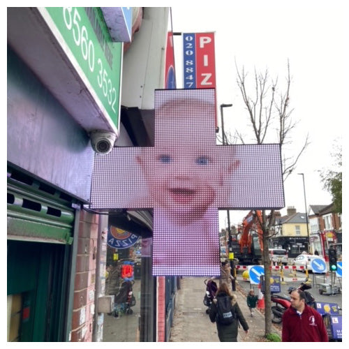 LED Pharmacy Cross Double Sided 100x100cm